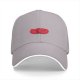 Black Baseball Cap With Red Split Bean Graphic Design