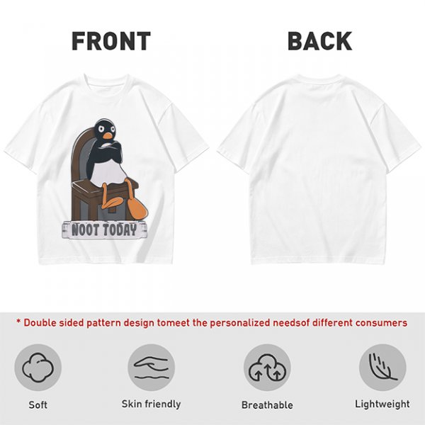 Olive T-shirt with Pingu Penguin 'Noot Today' Graphic Print