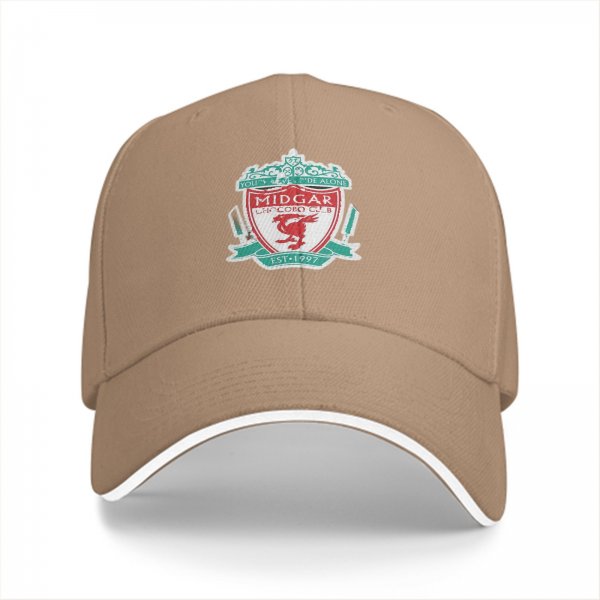 Black baseball cap with Midgar football club crest print
