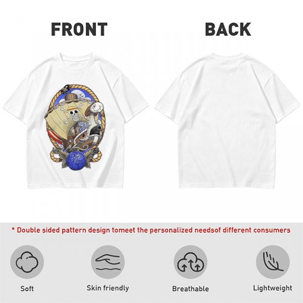 One Piece Going Merry Pirate Ship Graphic T-Shirt