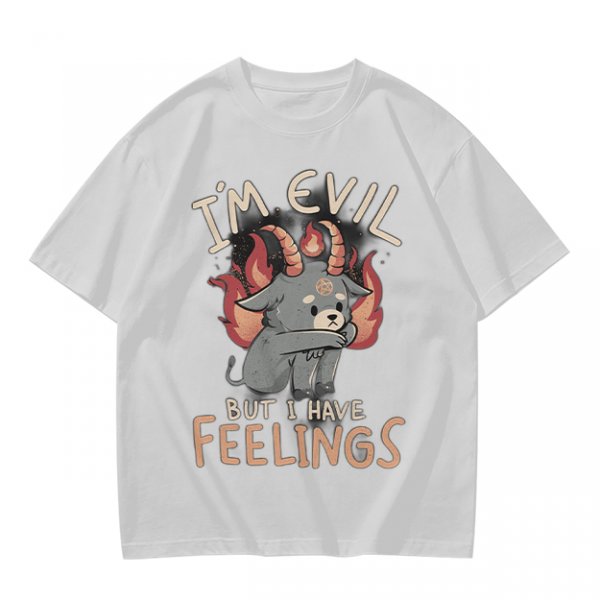 I'm Evil But I Have Feelings Cute Demon Goat Graphic T-Shirt