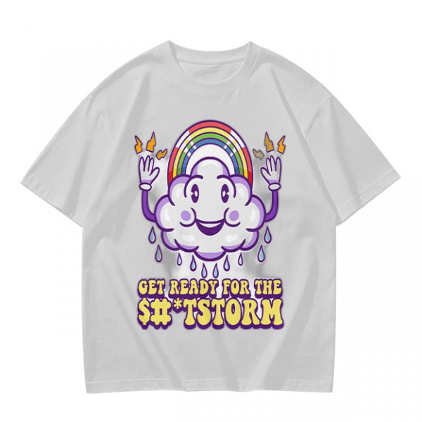 Get Ready For The Shitstorm Cloud Rainbow Graphic T-Shirt