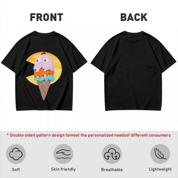 Olive T-Shirt With Melting Ice Cream Ghost Graphic Design