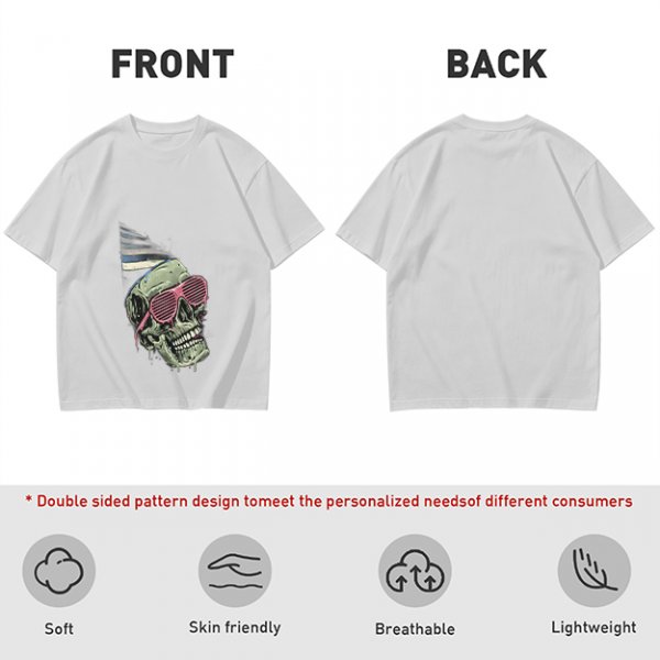 Olive T-Shirt With Party Skull Wearing Pink Shutter Shades