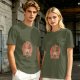 Olive Green T-Shirt With Cute Praying Capybara Graphic