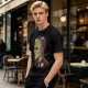 Olive T-Shirt with Frankenstein Monster Portrait Print