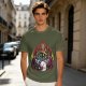 Olive T-shirt with Final Fantasy Vivi and Moogle Fire Artwork