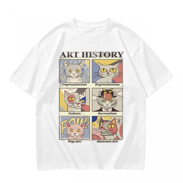 Art History Cat Themed Graphic T-Shirt Print Design