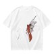 Oversized Olive T-Shirt With Mechanical Hand Holding Gun Graphic