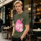 Oversized dark green t-shirt with cute pink ramen bowl graphic