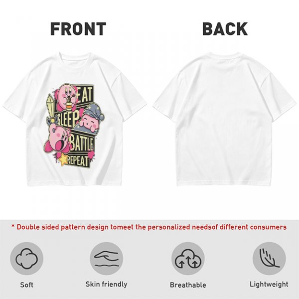 Eat Sleep Battle Repeat Kirby Graphic T-Shirt