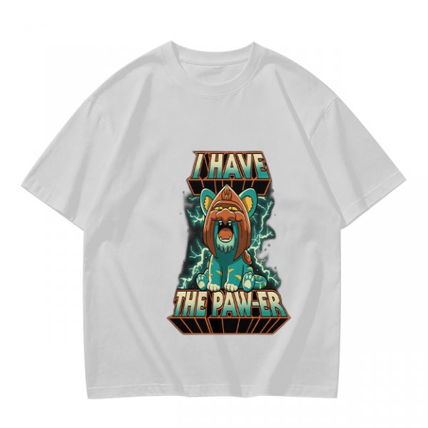 I Have The Paw-er Lion Graphic Olive T-Shirt