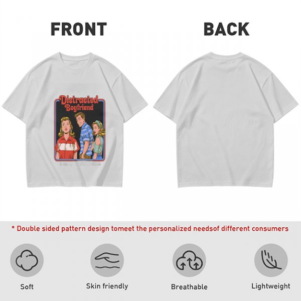 Olive T-Shirt with Distracted Boyfriend Meme Graphic Print