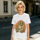 Olive Green T-Shirt Featuring a Frog Eating Spaghetti Graphic