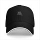 Black Baseball Cap With Minimalist Cat Silhouette Design