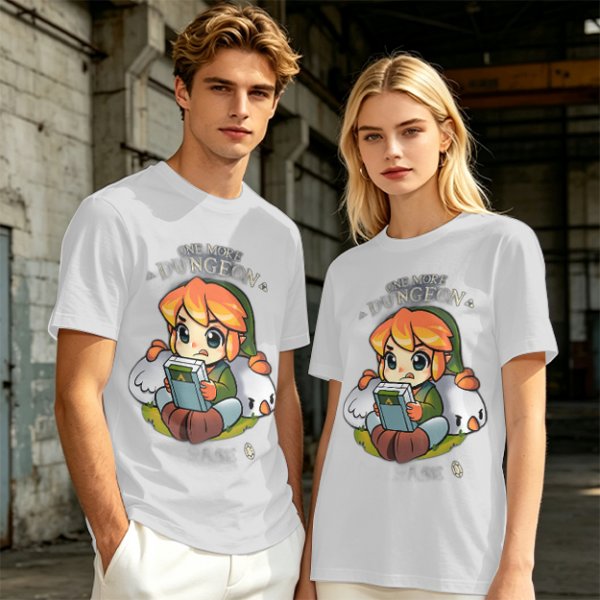 One More Dungeon Chibi Gamer T-Shirt With Zelda Character Art