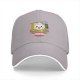 Black Baseball Cap With Cute Ramen Octopus Character Print