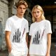 Olive T-Shirt With Evolutionary Human Silhouette Print