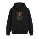 Black Hoodie With Retro Nun Ninja Graphic Print