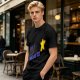 Olive Graphic T-Shirt With Star And Rainbow Text Design