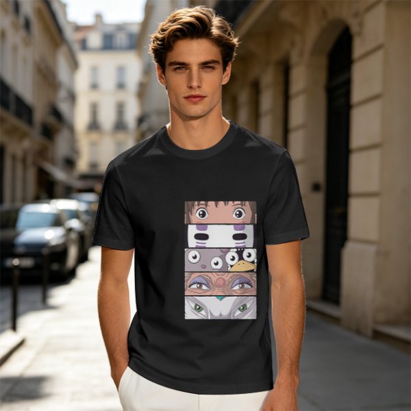 Spirited Away Character Eyes Graphic Olive T-Shirt