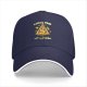Black baseball cap with pizza tree graphic and funny food text