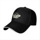 Black Baseball Cap With Cat In Coffee Cup 'Everything Is Pawsible With Coffee' Print