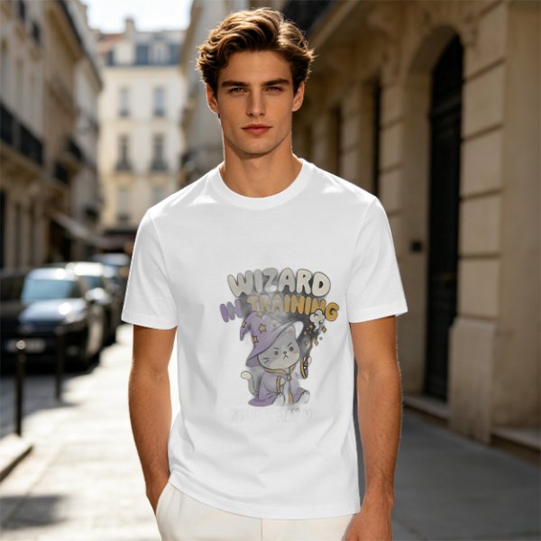 Wizard In Training Cat Graphic Olive T-Shirt