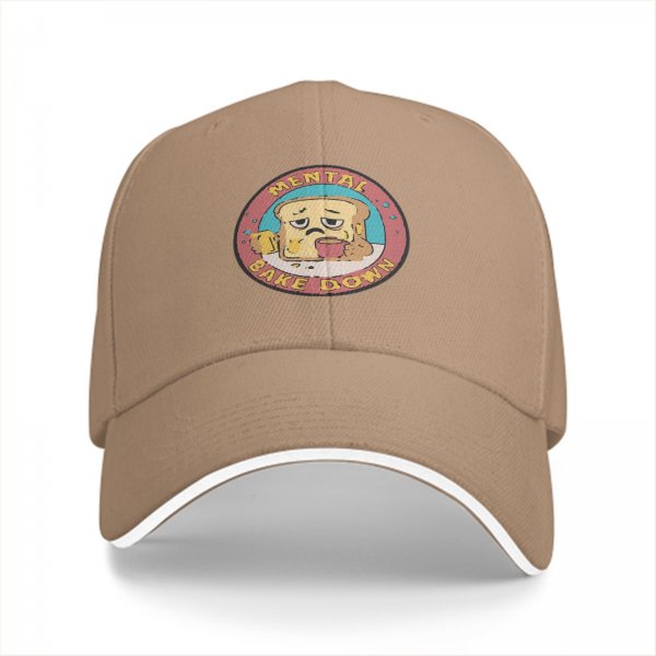 Black Baseball Cap With Sad Toast 'Mental Bake Down' Graphic