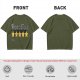 Olive Green T-Shirt With Vacation And Five Star Graphic Print