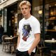 Olive T-Shirt With Skeletor Rock Guitarist Graphic Print