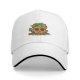 Black Baseball Cap With Cute Potted Plant Creature Print