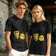 Olive T-Shirt with Cute Pizza and Pineapple Holding Hands Print