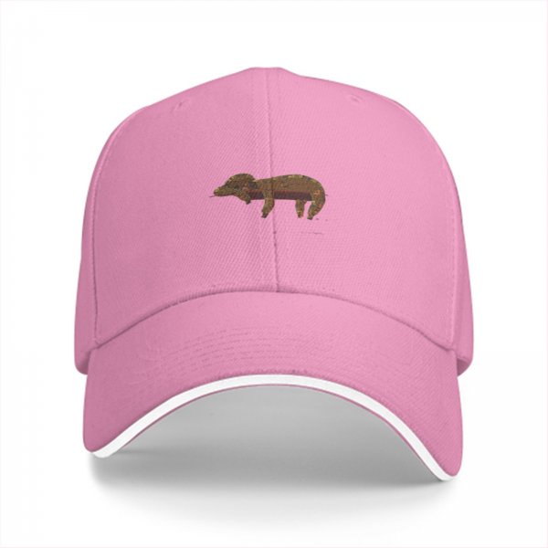 Black baseball cap with vintage animal graphic print