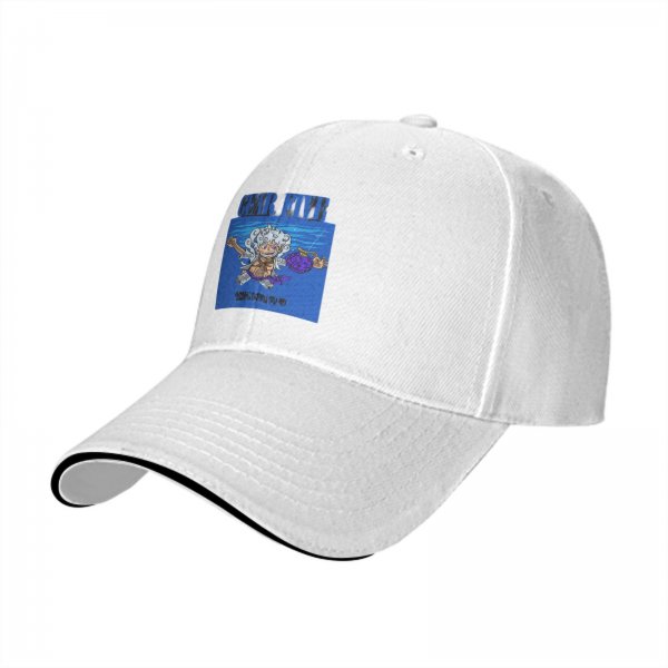 Black Baseball Cap with Gear Fifth Luffy Anime Print