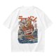 Olive T-Shirt With Great Wave Inspired Monster Ramen Bowl Art