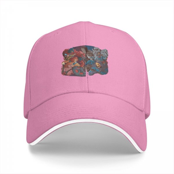 Black Baseball Cap with Fantasy Character Group Art Print