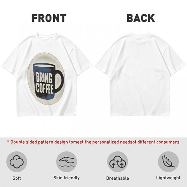 Olive Green Graphic T-Shirt With Bring Coffee Mug Print