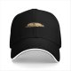 Black Baseball Cap with Sleeping Pug Graphic Design