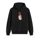 Black hoodie with a ghost holding a 'Be Paranormal' sign