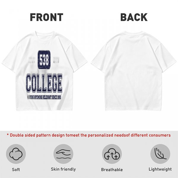 Olive College Graphic T-Shirt with 538 Print Design