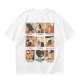 Olive T-Shirt with 9 Grid Cute Cat Illustrations Print