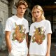 Olive T-Shirt With Japanese Ramen Dragon Artwork