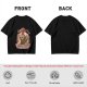 Olive T-shirt with parody monster anime graphic print