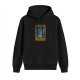 Black hoodie with psychedelic time and space meltdown tardis graphic