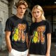 Olive green t-shirt with pear pi pie graphic design