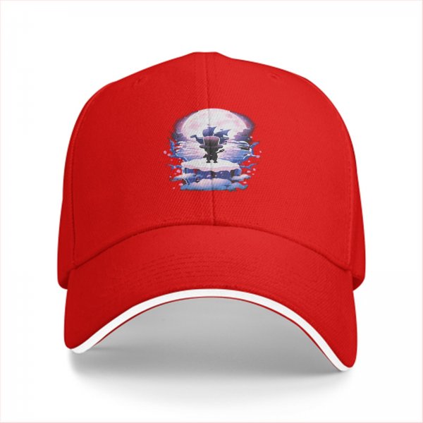 Black Baseball Cap With Fantasy Moonlit Character Art Print