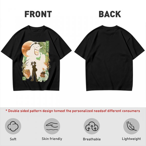 Anime Themed Graphic T-Shirt With Whimsical Character Artwork