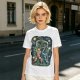 Olive T-shirt with Starry Night Style He-Man vs Skeletor Art