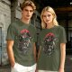 Olive T-Shirt With Dark Fantasy Villain Character Art Print